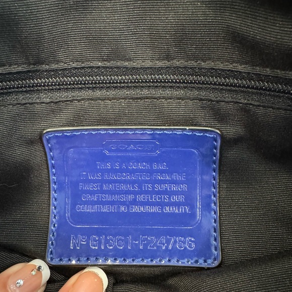 Coach Wool Signature Stripe Satchel Tote Bag Purse Medium - Picture 3 of 3